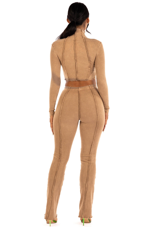 mineral washed long sleeve top and pants set. - Muvin 