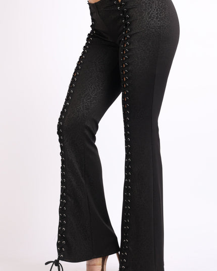 Lace up detailed pants - Muvin 