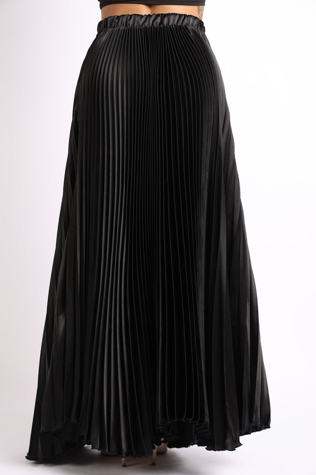 Pleated Satin Maxi Skirt - Timeless Elegance for Every Occasion - Muvin 