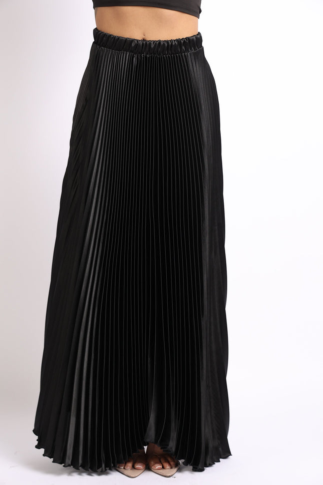 Pleated Satin Maxi Skirt - Timeless Elegance for Every Occasion - Muvin 