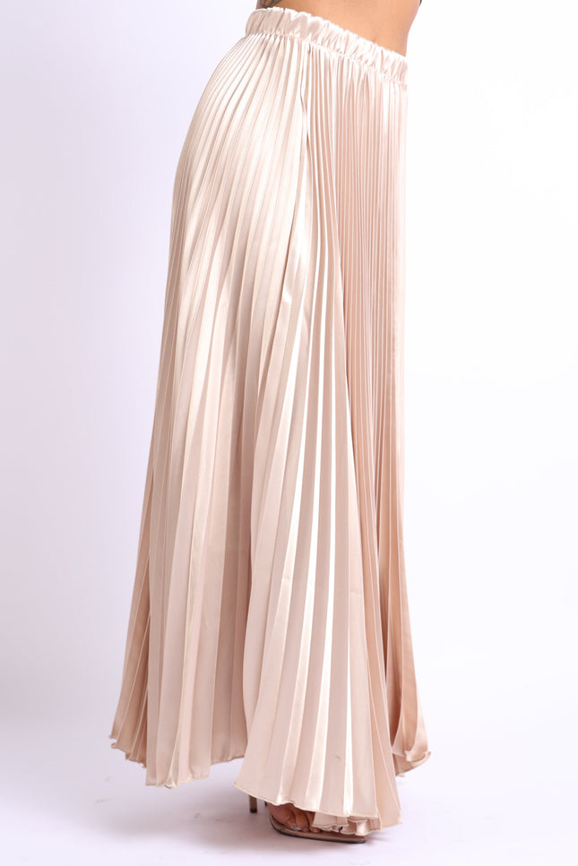 Pleated Satin Maxi Skirt - Timeless Elegance for Every Occasion - Muvin 