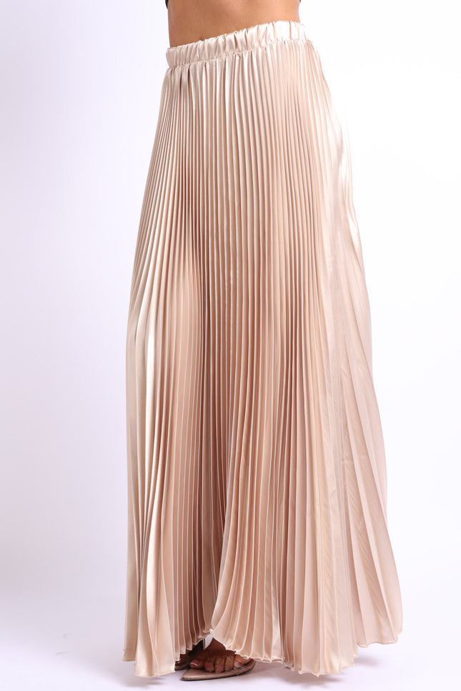 Pleated Satin Maxi Skirt - Timeless Elegance for Every Occasion - Muvin 