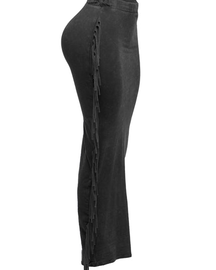 Mineral washed fringed maxi skirt - Muvin 