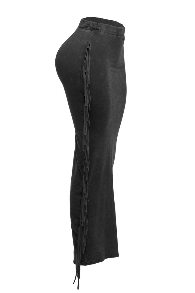 Mineral washed fringed maxi skirt - Muvin 