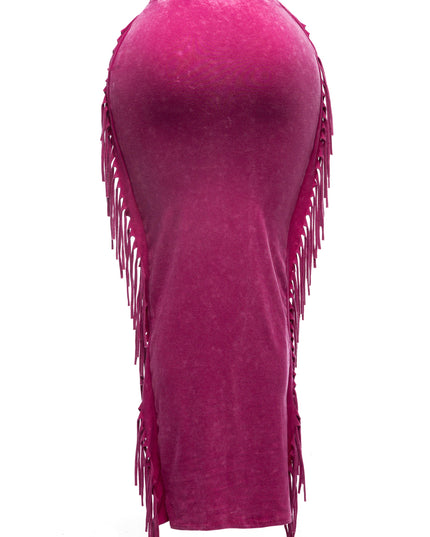 Mineral washed fringed maxi skirt - Muvin 
