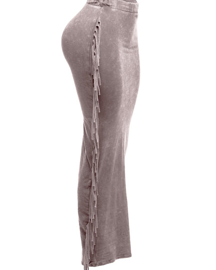 Mineral washed fringed maxi skirt - Muvin 