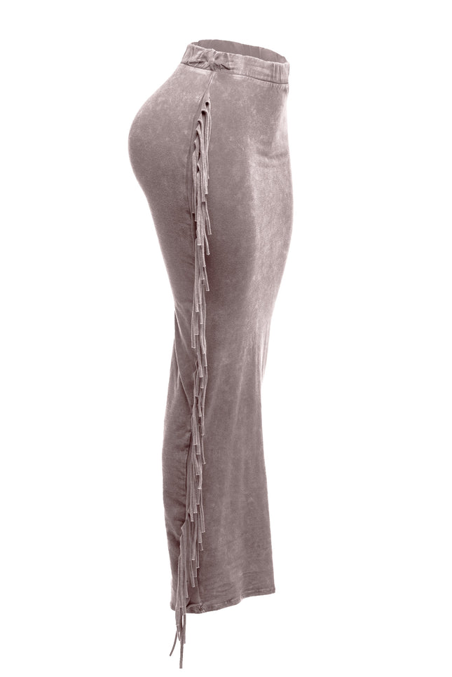 Mineral washed fringed maxi skirt - Muvin 