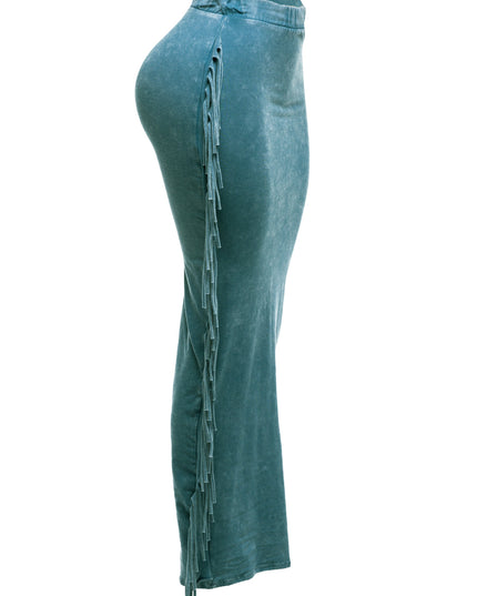 Mineral washed fringed maxi skirt - Muvin 