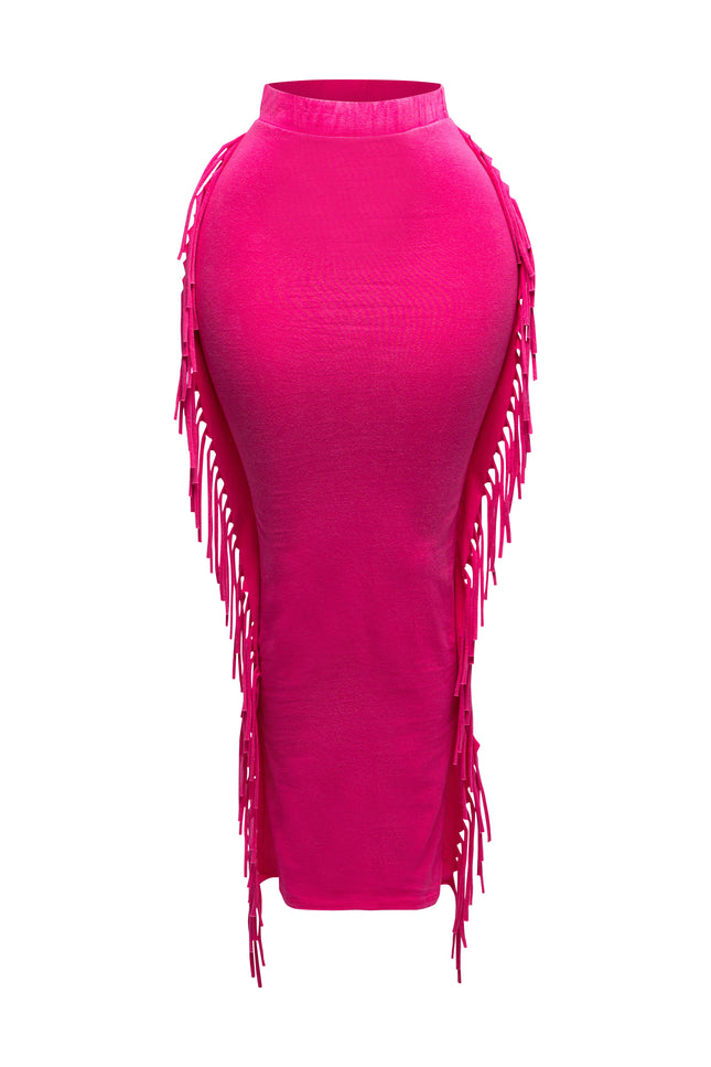 Mineral washed fringed maxi skirt - Muvin 