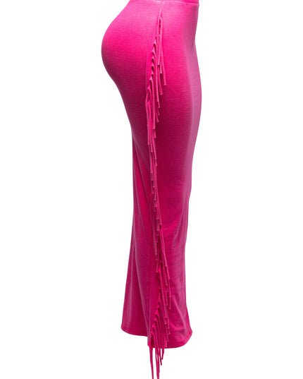 Mineral washed fringed maxi skirt - Muvin 