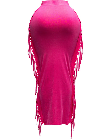 Mineral washed fringed maxi skirt - Muvin 