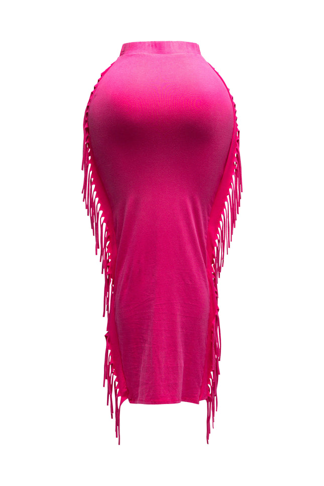 Mineral washed fringed maxi skirt - Muvin 