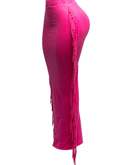 Mineral washed fringed maxi skirt - Muvin 