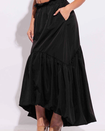 Flare High-Low maxi skirt - Muvin 