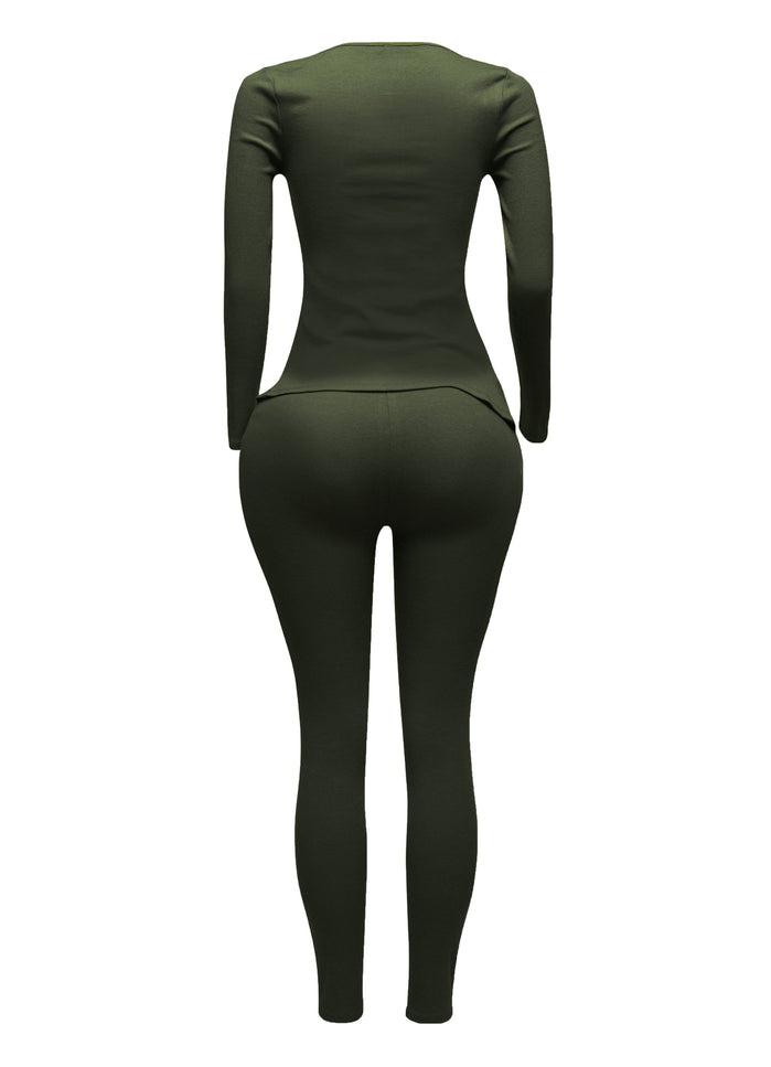 Ruched drawstring top set - Muvin 
