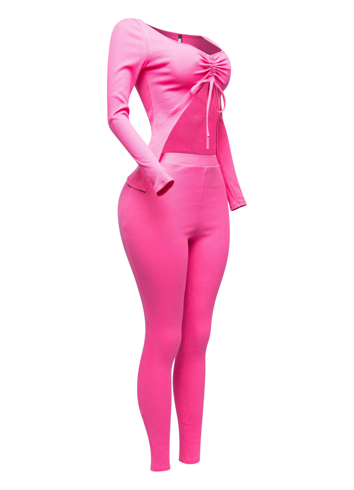 Ruched drawstring top set - Muvin 