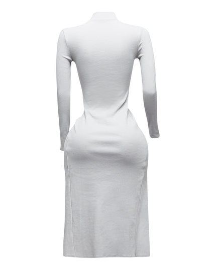 Asymmetrical mock neck long sleeve top - Muvin 