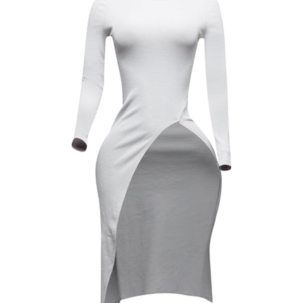 Asymmetrical mock neck long sleeve top - Muvin 