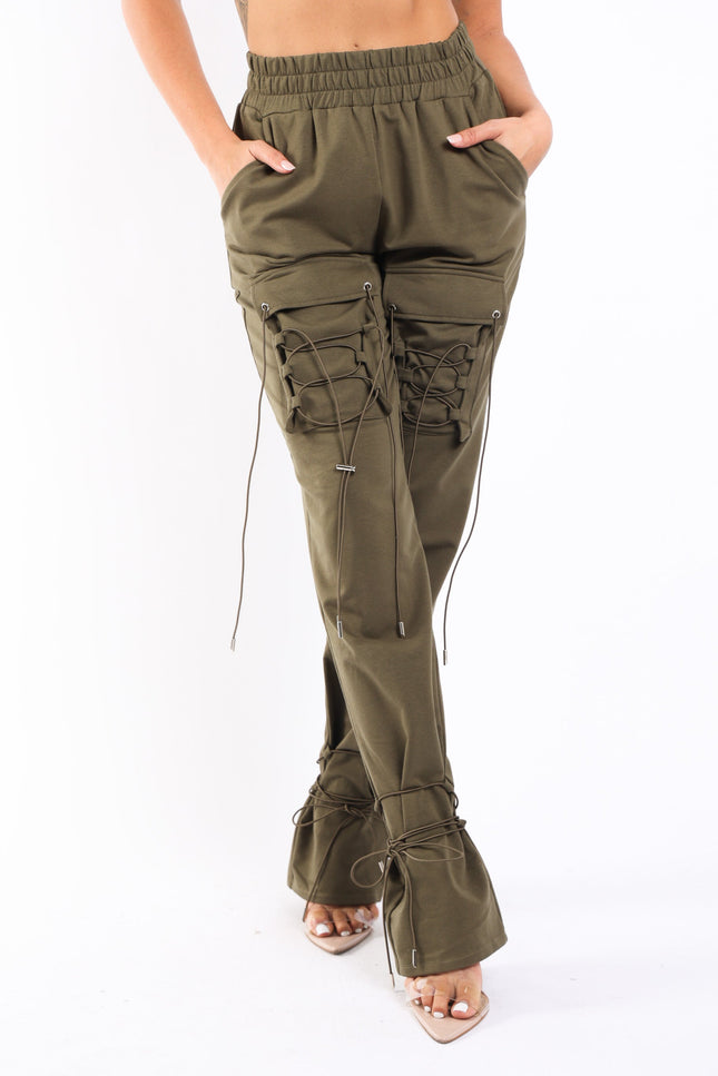 Parachute corded lace up jogger pants - Muvin 