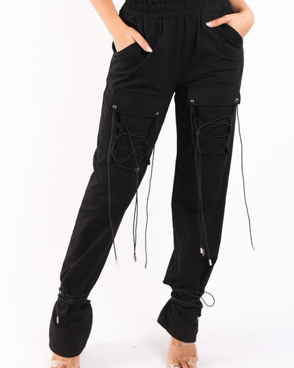 Parachute corded lace up jogger pants - Muvin 