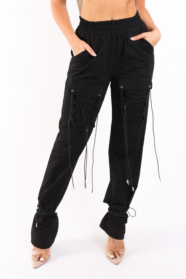 Parachute corded lace up jogger pants - Muvin 