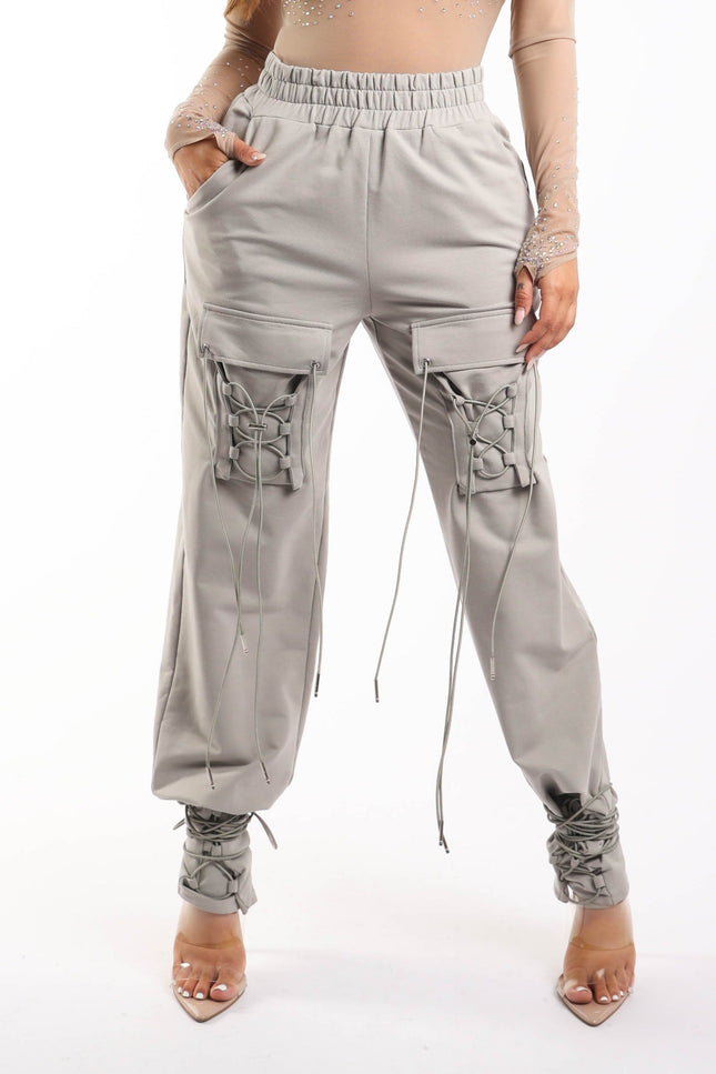 Parachute corded lace up jogger pants - Muvin 