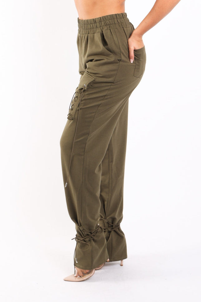Parachute corded lace up jogger pants - Muvin 