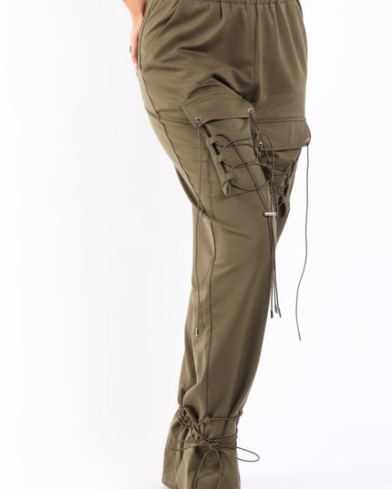 Parachute corded lace up jogger pants - Muvin 