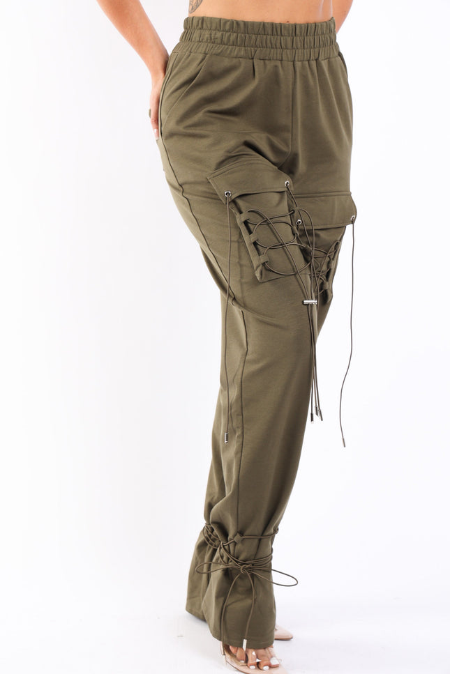 Parachute corded lace up jogger pants - Muvin 