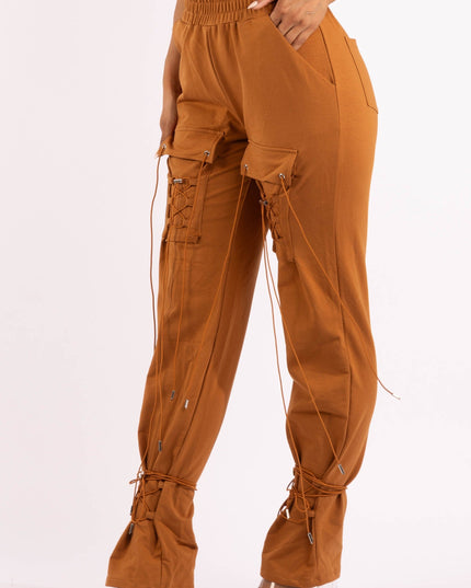 Parachute corded lace up jogger pants - Muvin 