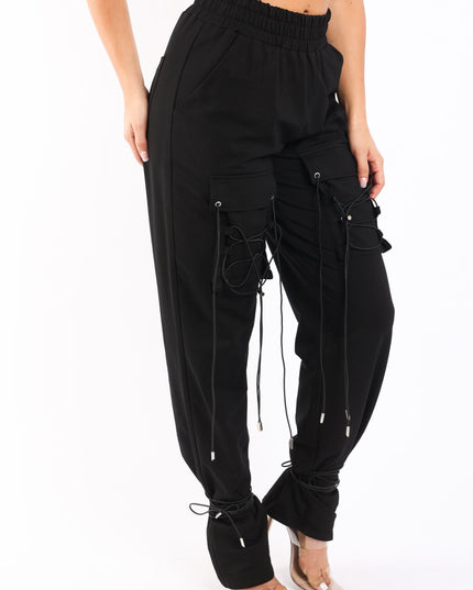 Parachute corded lace up jogger pants - Muvin 