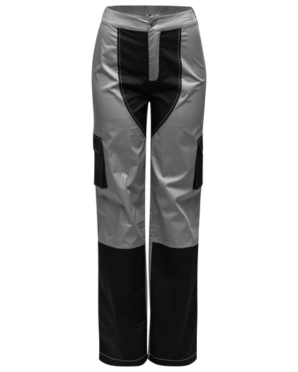 Color blocked pants with pockets - Muvin 