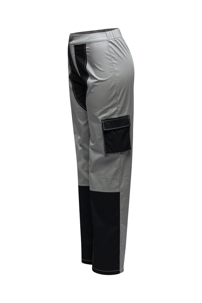 Color blocked pants with pockets - Muvin 