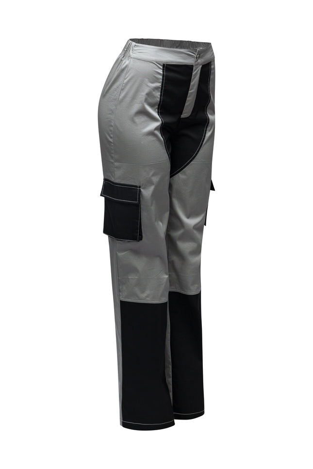 Color blocked pants with pockets - Muvin 