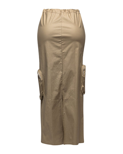 Side zippered pocket maxi cargo skirt - Muvin 