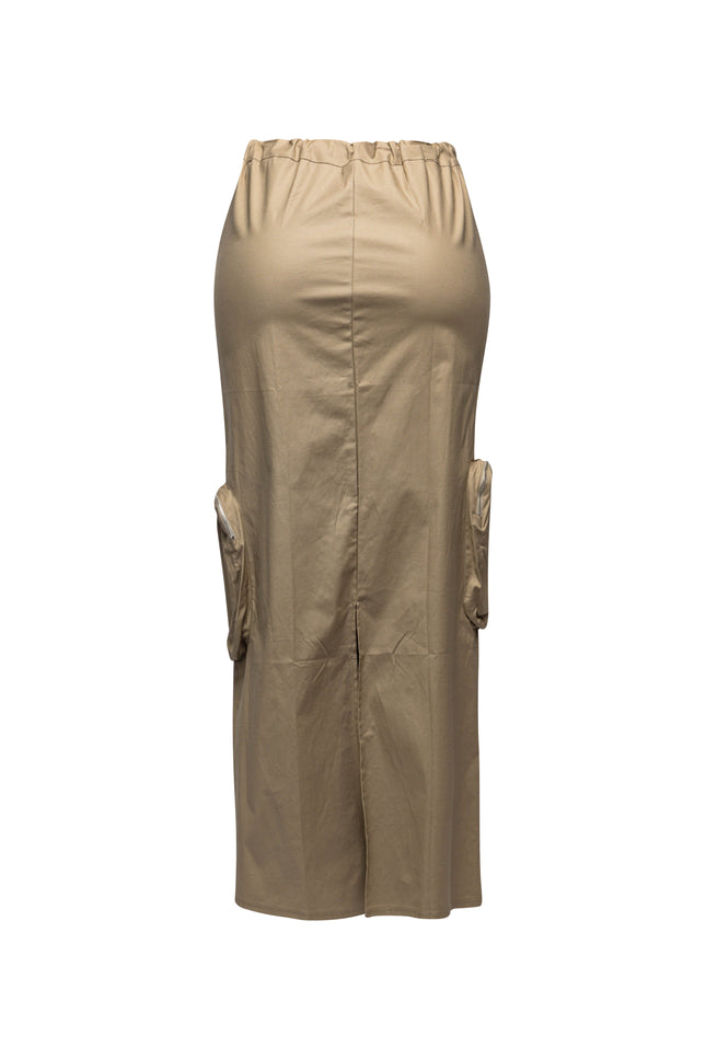 Side zippered pocket maxi cargo skirt - Muvin 