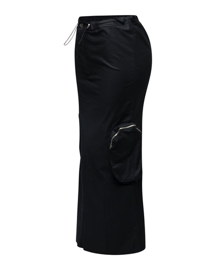 Side zippered pocket maxi cargo skirt - Muvin 