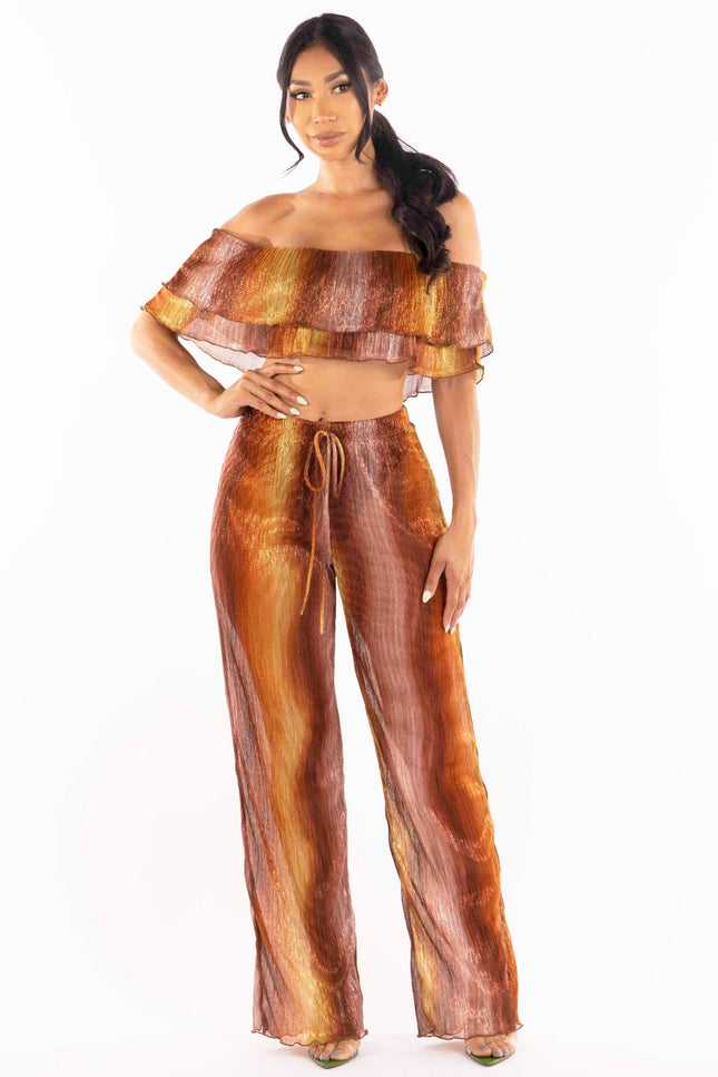Ruffle off shoulder set - Muvin 