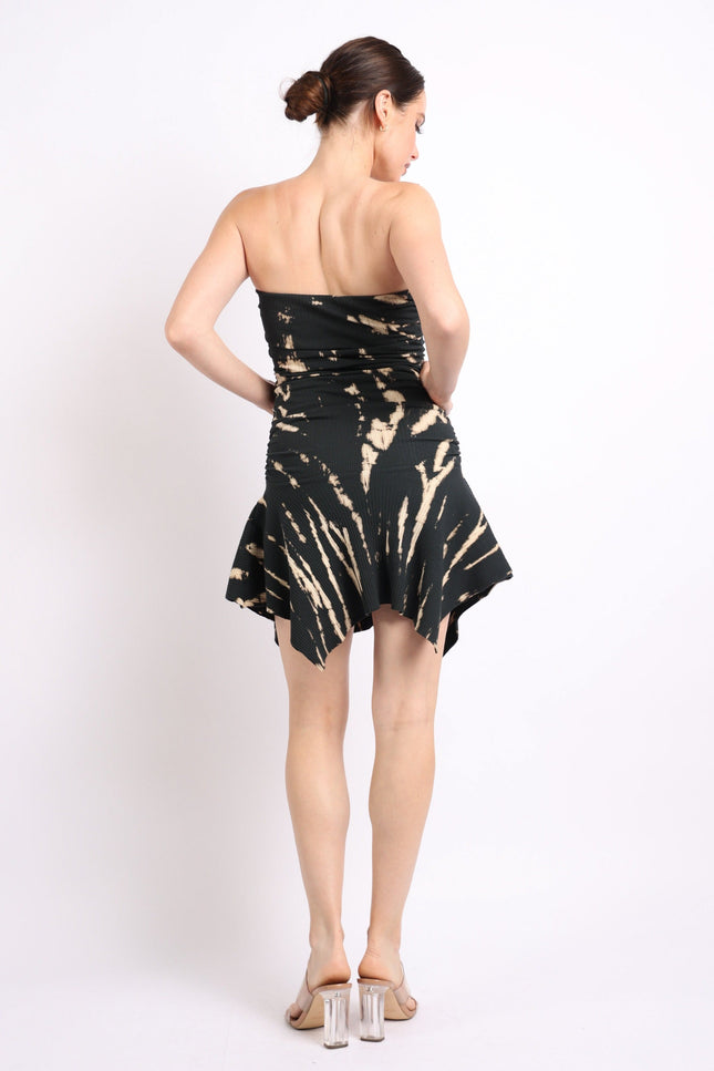 Mineral washed tube top mini dress - Muvin 