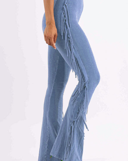 Fringe-Detailed Mineral Washed Pants - Muvin 