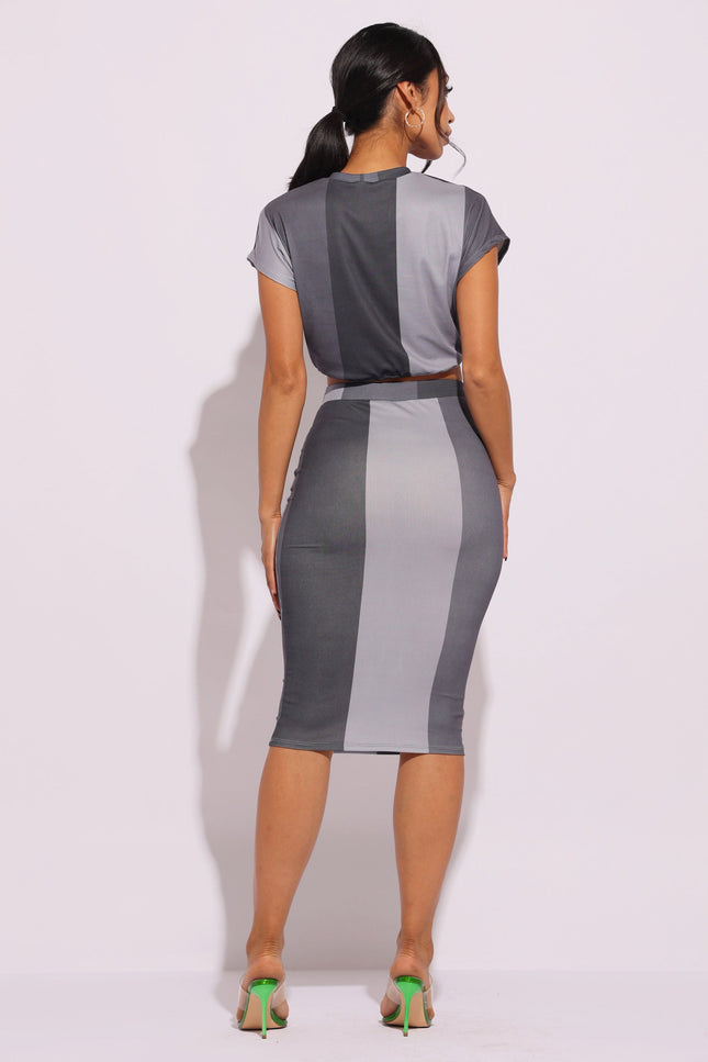 Crop top & Midi skirt set - Muvin 