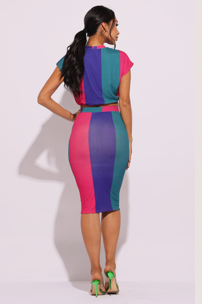 Crop top & Midi skirt set - Muvin 