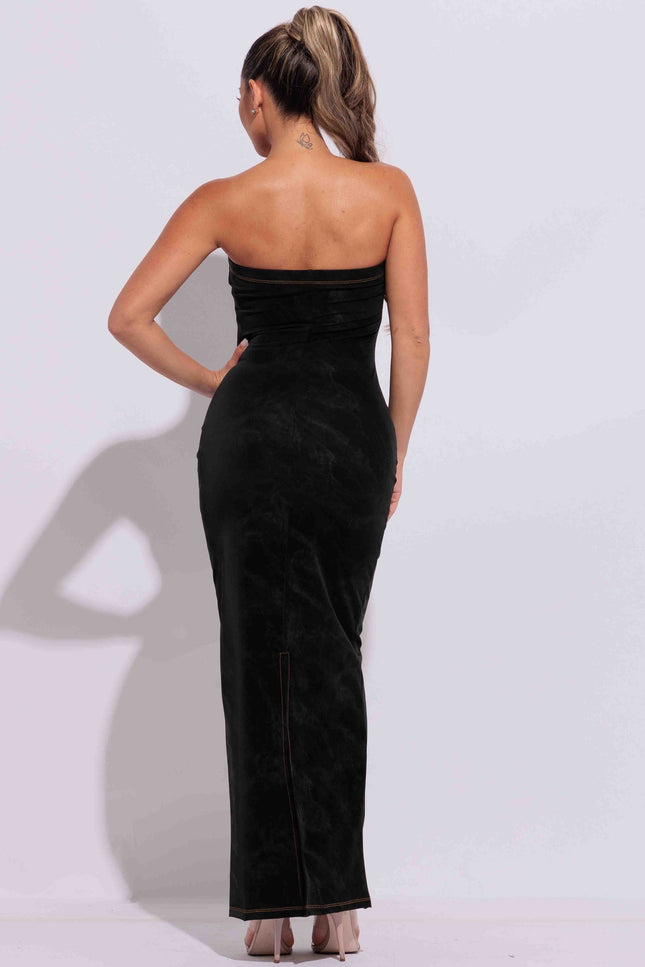 Kangaroo pocket tube maxi dress - Muvin 