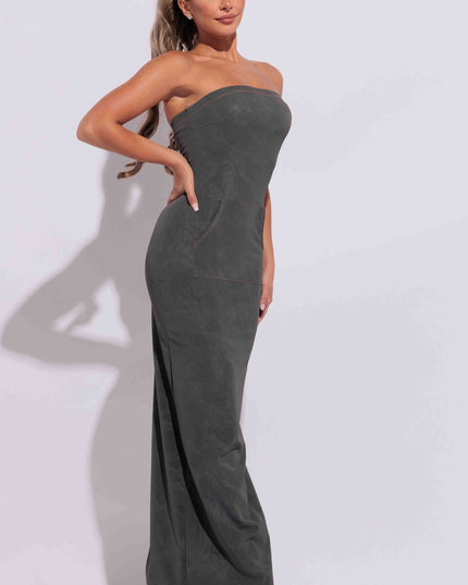 Kangaroo pocket tube maxi dress - Muvin 