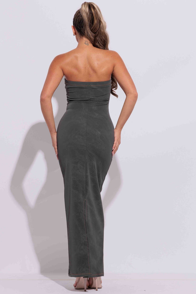 Kangaroo pocket tube maxi dress - Muvin 