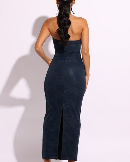 Kangaroo pocket tube maxi dress - Muvin 
