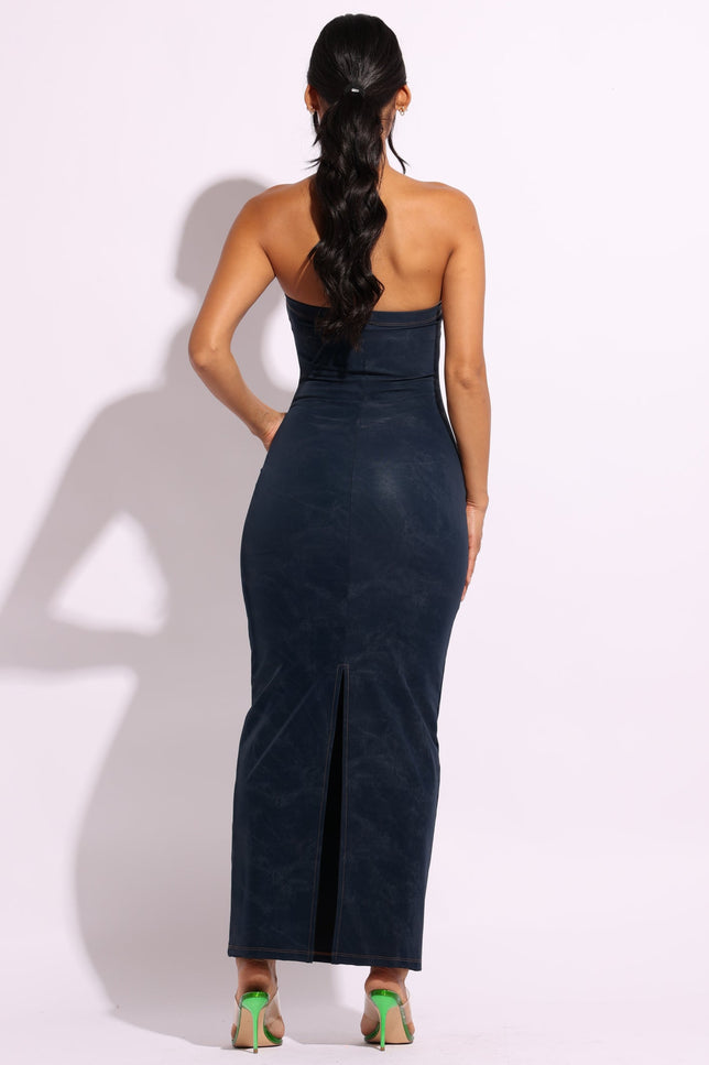 Kangaroo pocket tube maxi dress - Muvin 