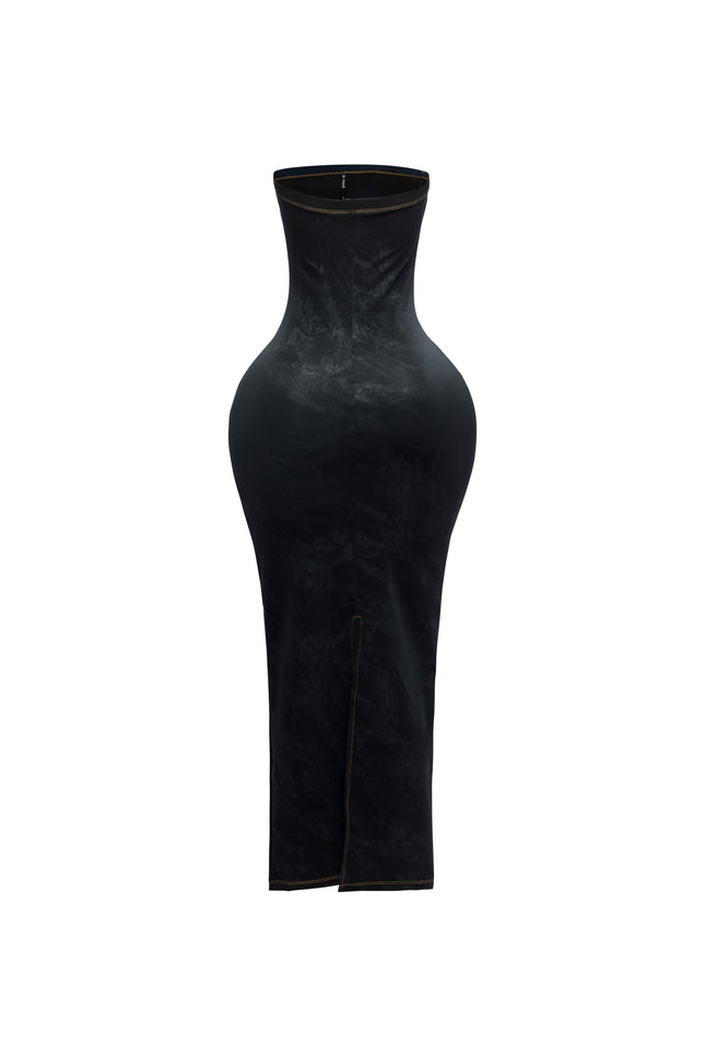 Kangaroo pocket tube maxi dress - Muvin 