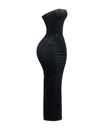 Kangaroo pocket tube maxi dress - Muvin 