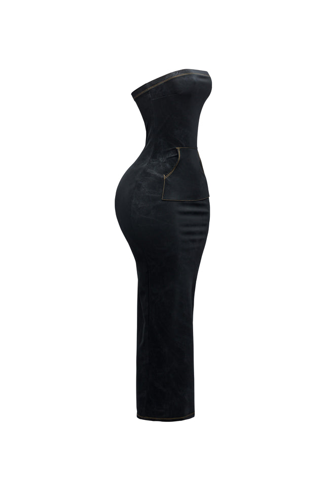 Kangaroo pocket tube maxi dress - Muvin 